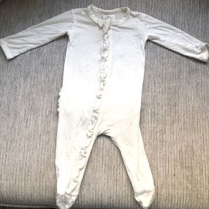 Spearmint Love Ruffle Zipper Footie